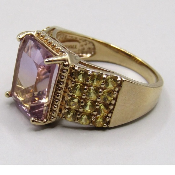 Rare Ametrine and Yellow Sapphire Ring - Picture 10 of 11